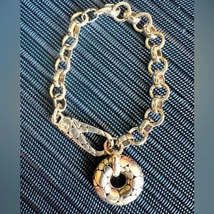 John Hardy Limited SS Kali Pebble Stone Donut Charm bracelet - Must SEE!